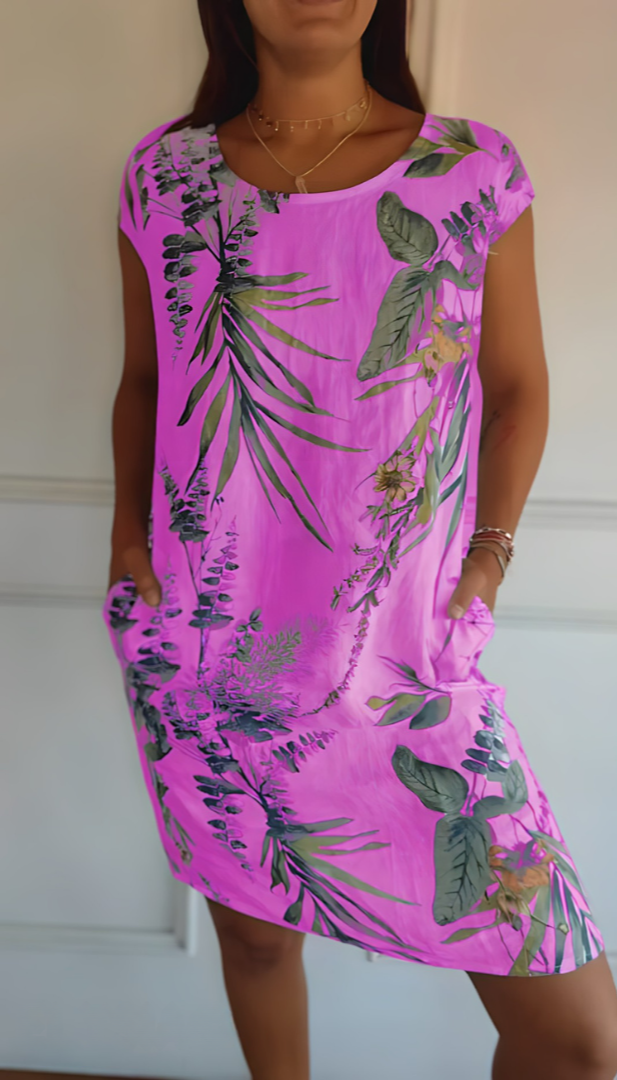 Elysia - Round Neck Printed Dress