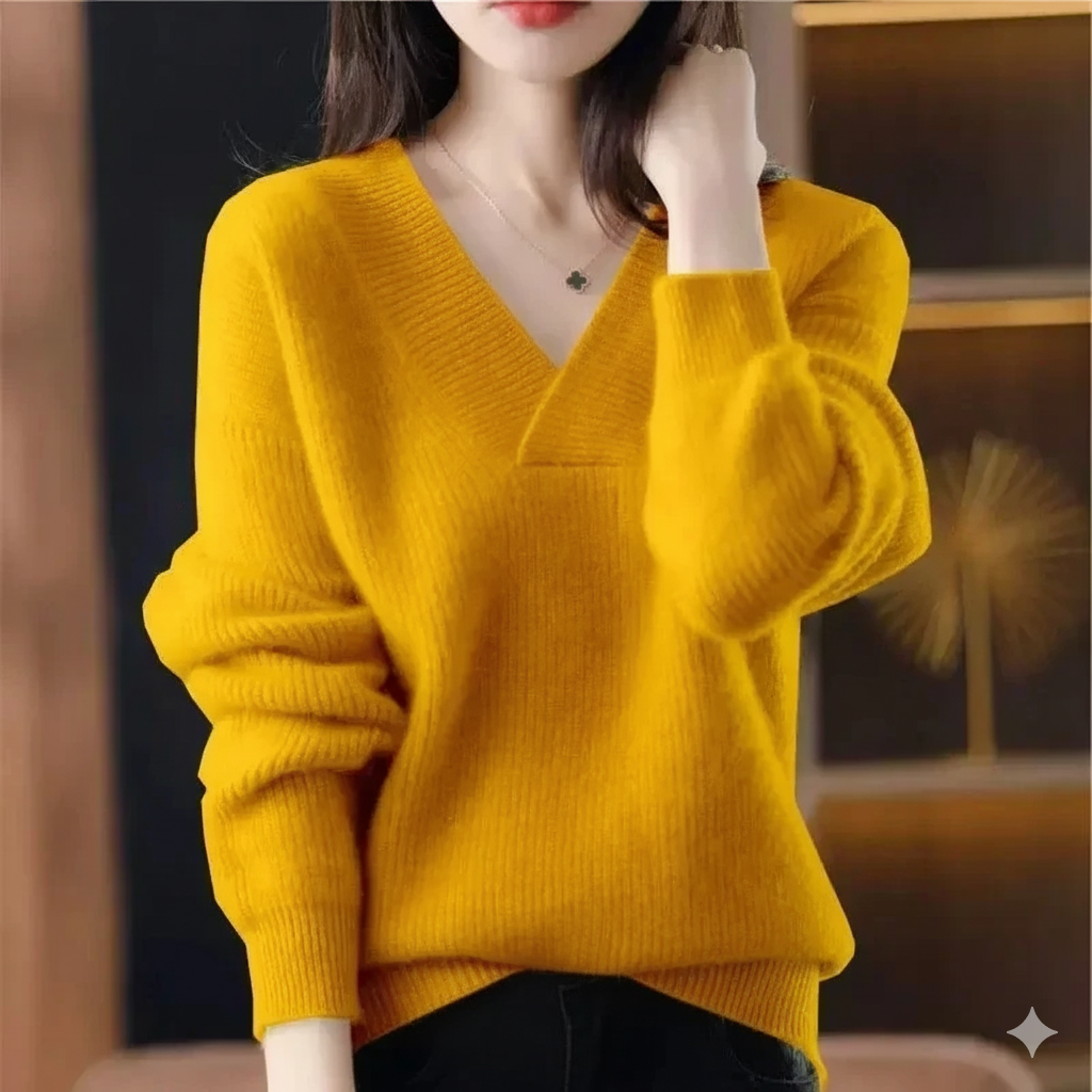 Valerie | Cashmere Blend Sweater With V Neck