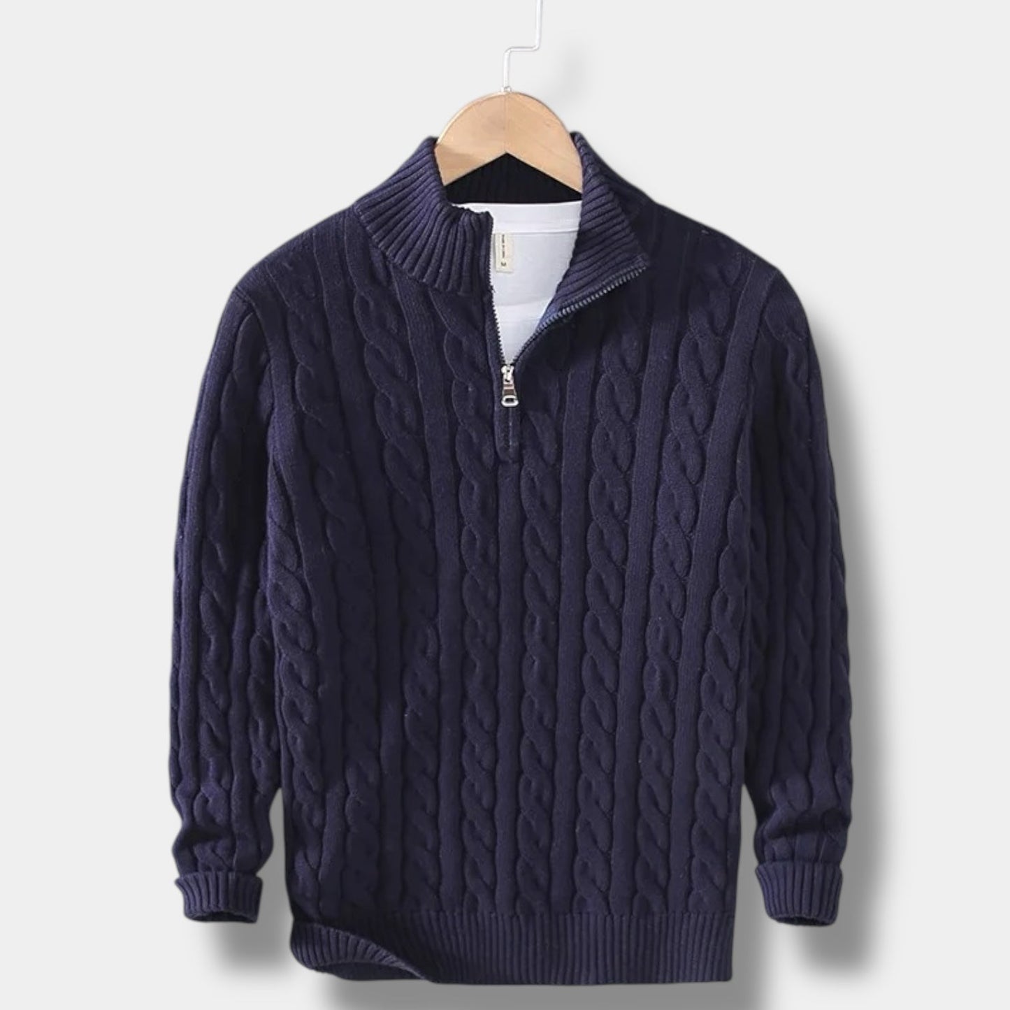 Edward | Jacquard Mock Neck Sweater For Men