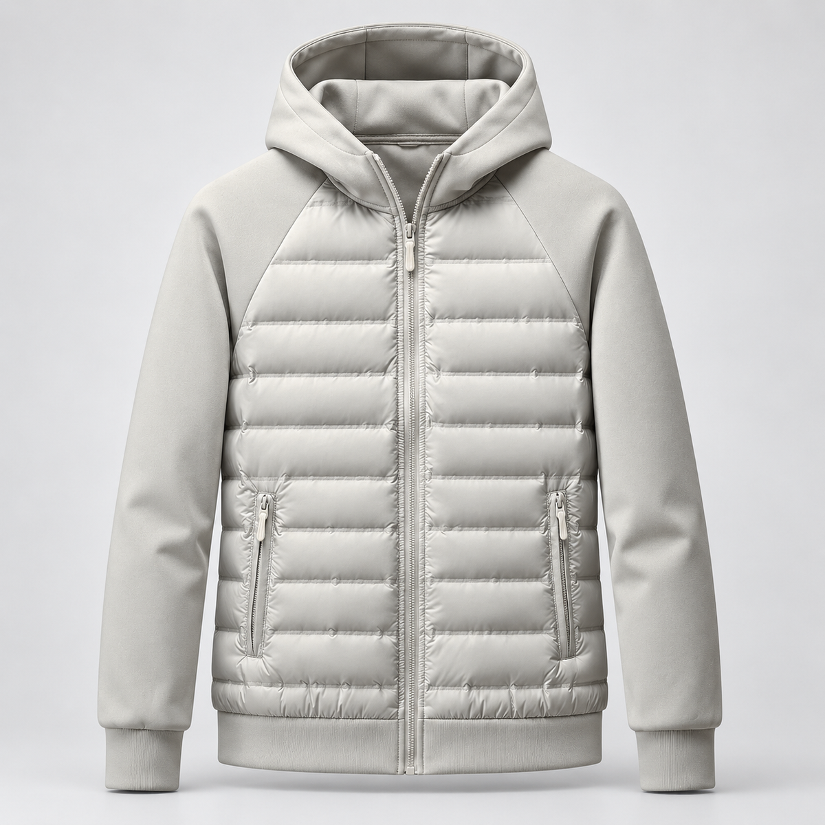Montarello | Men's Hooded Down Jacket With Quilted Panels