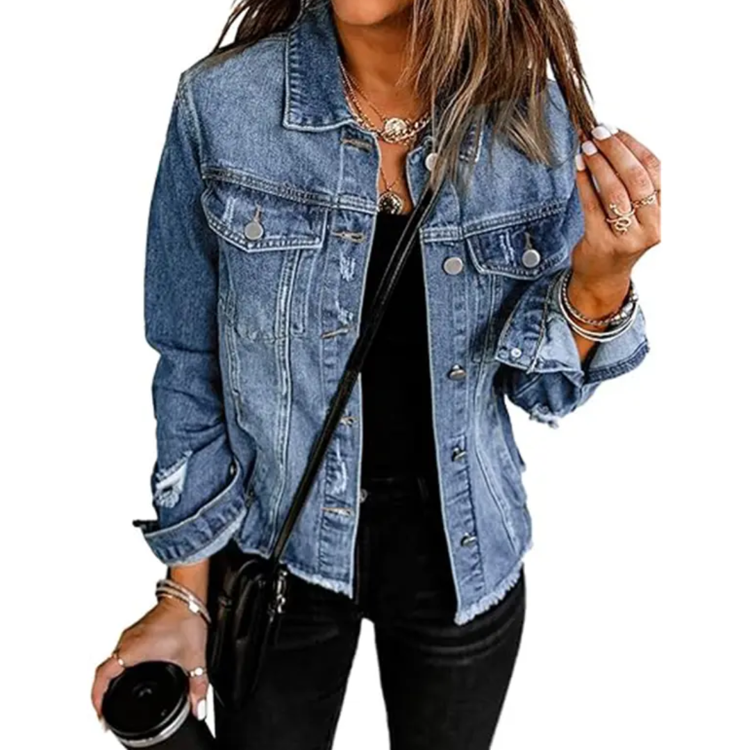 Hattie | Distressed Boyfriend Denim Jacket