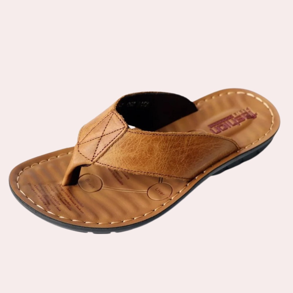 Nazar | Men’s Leather Toe Post Summer Flip Flop Sandals