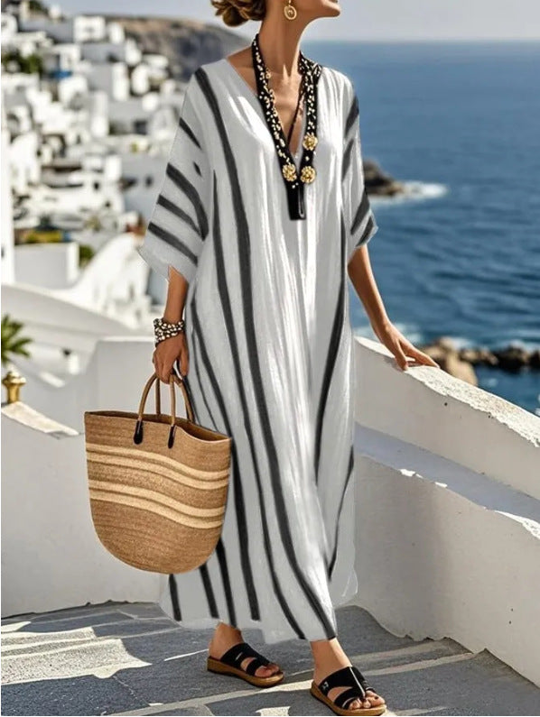 Kateryna | Elegant Mediterranean Long Kaftan Dress
