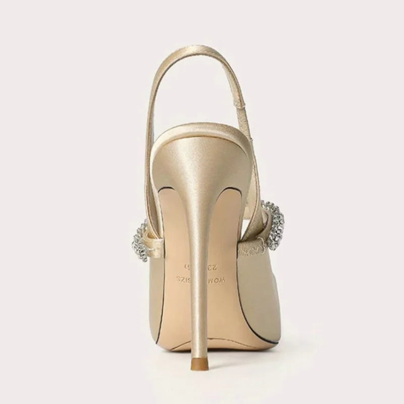Anastasiya | Satin Slingback Heels With Pointed Toe For Women