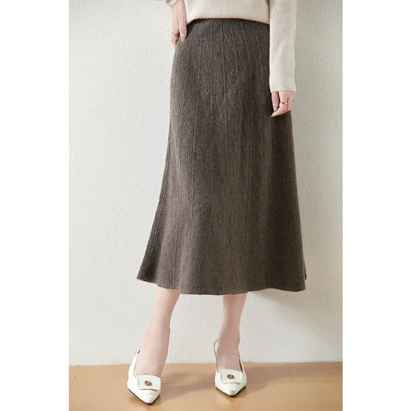 Elara | A Line Knit Skirt For Women