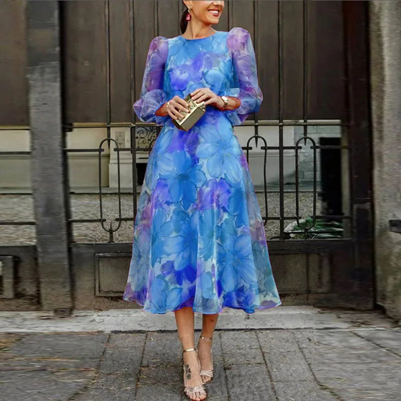 Eloria | Floral Sheer Midi Dress