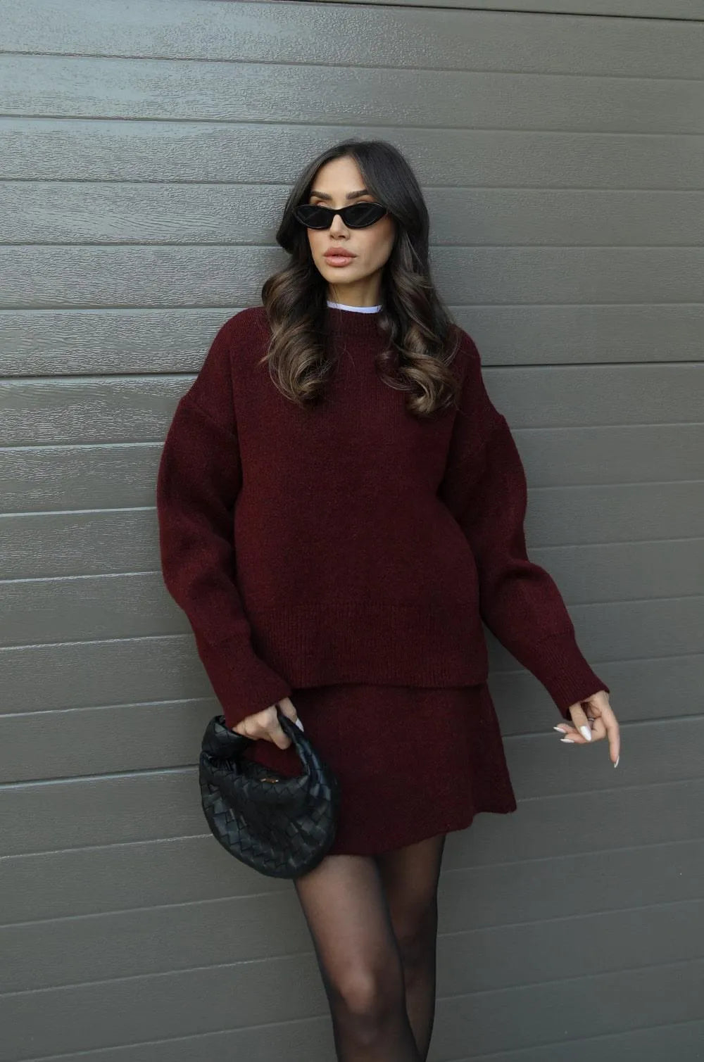 Helena - Knitted Skirt Suit (Top + Skirt)