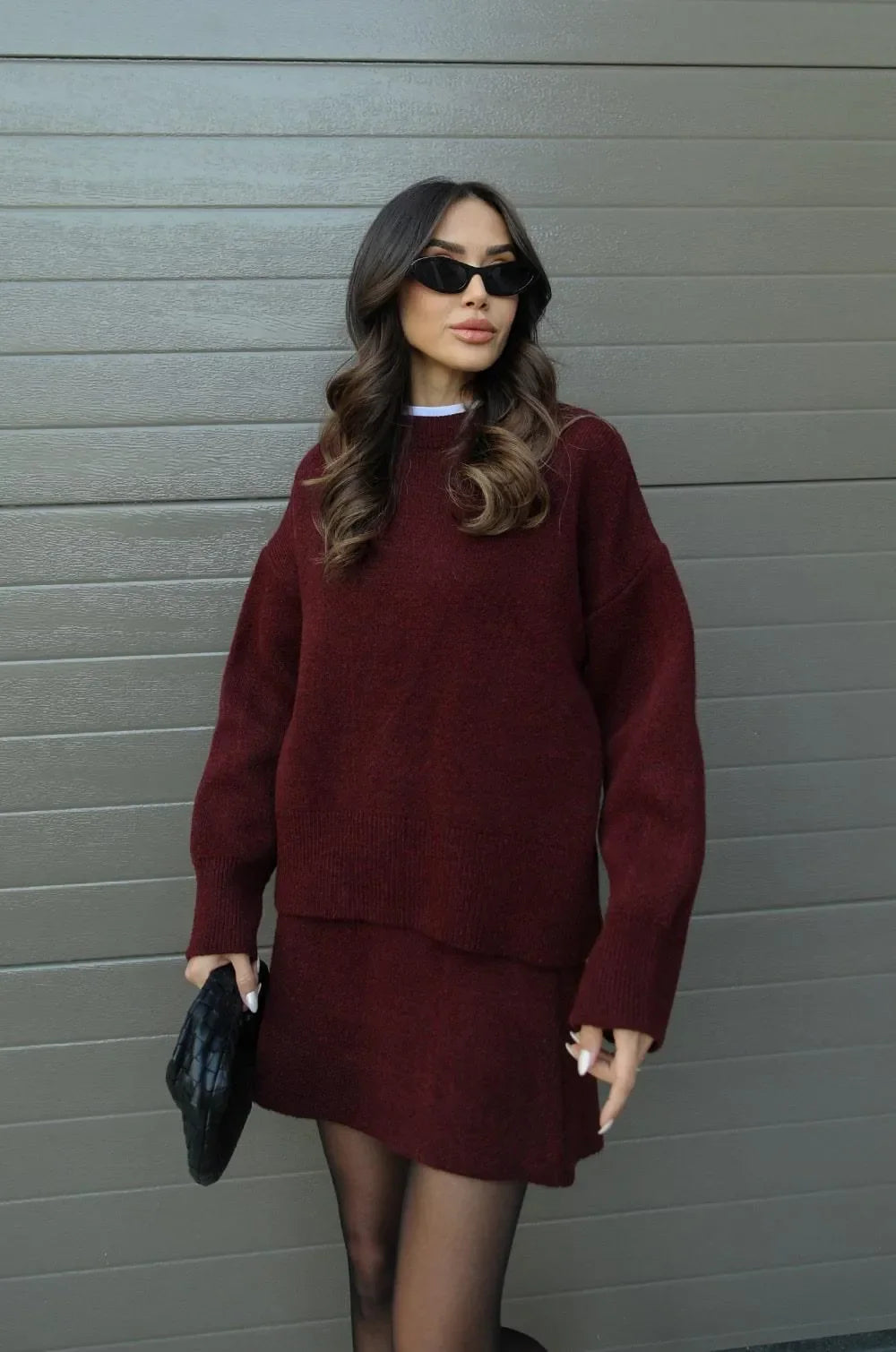 Helena - Knitted Skirt Suit (Top + Skirt)