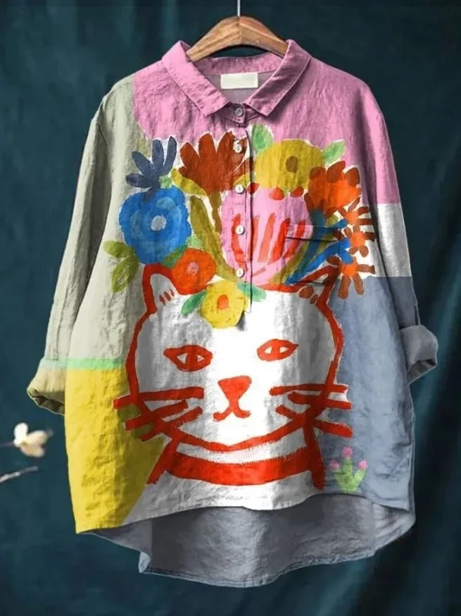 Kathrin - Linen Printed Shirt