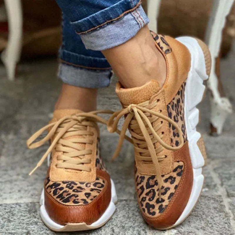Hailey - Casual vulcanised leopard sneakers