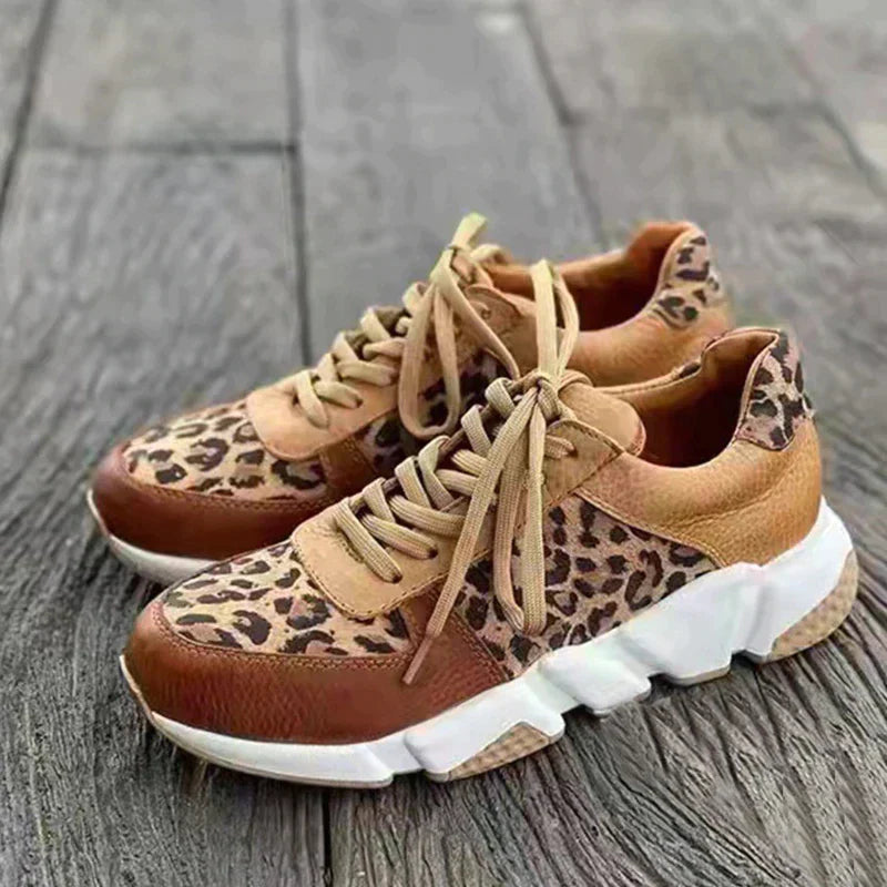Hailey - Casual vulcanised leopard sneakers