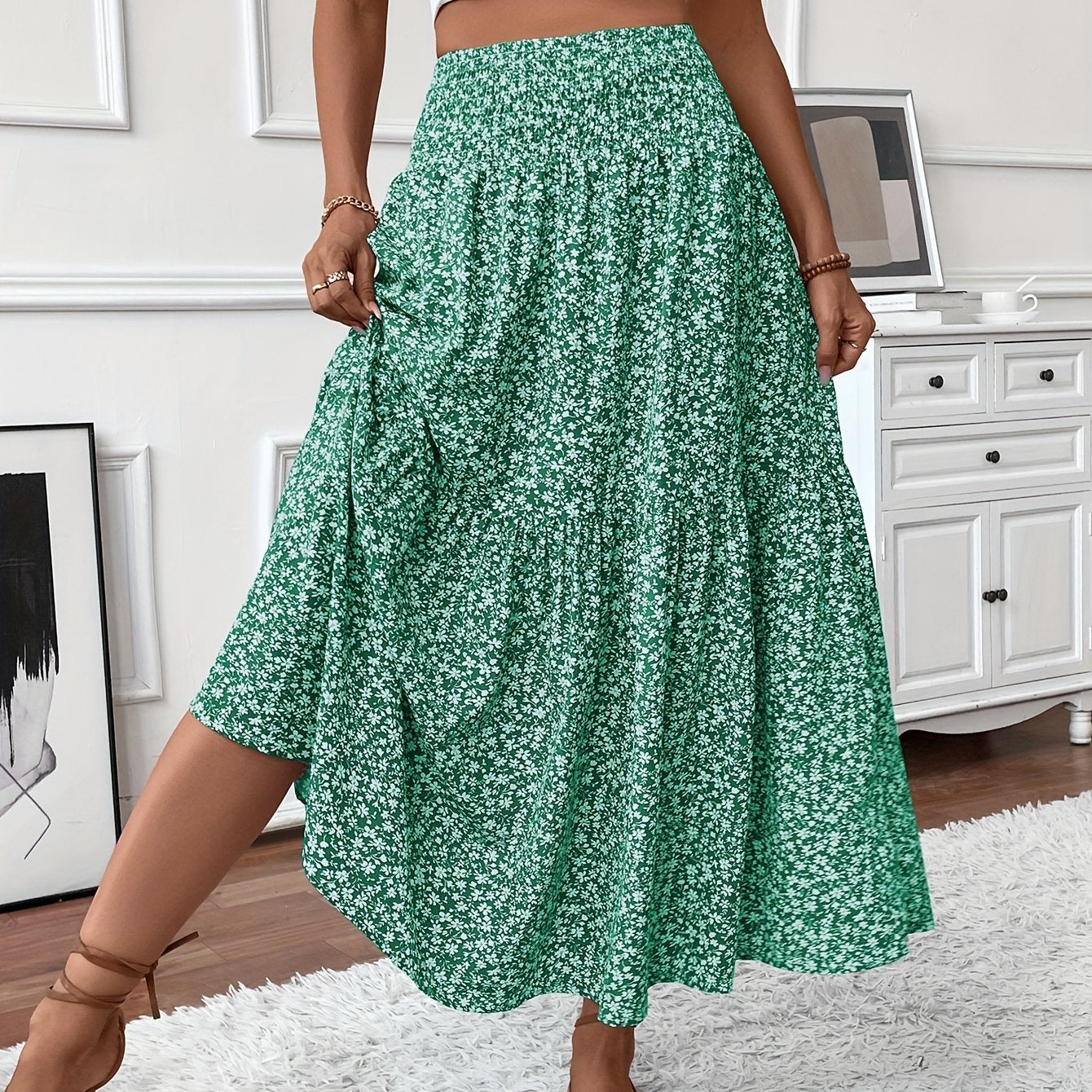 Elena | Floral Midi Skirt