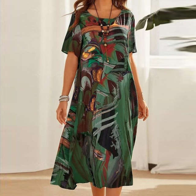 Emmanuelle | Women’s Mid-Calf Short Sleeve Midi Dress