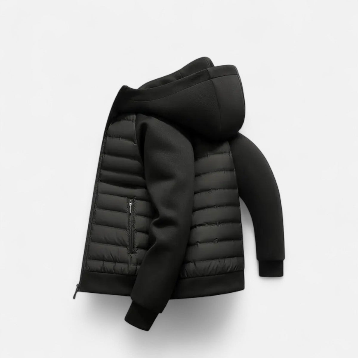 Montarello | Men's Hooded Down Jacket With Quilted Panels