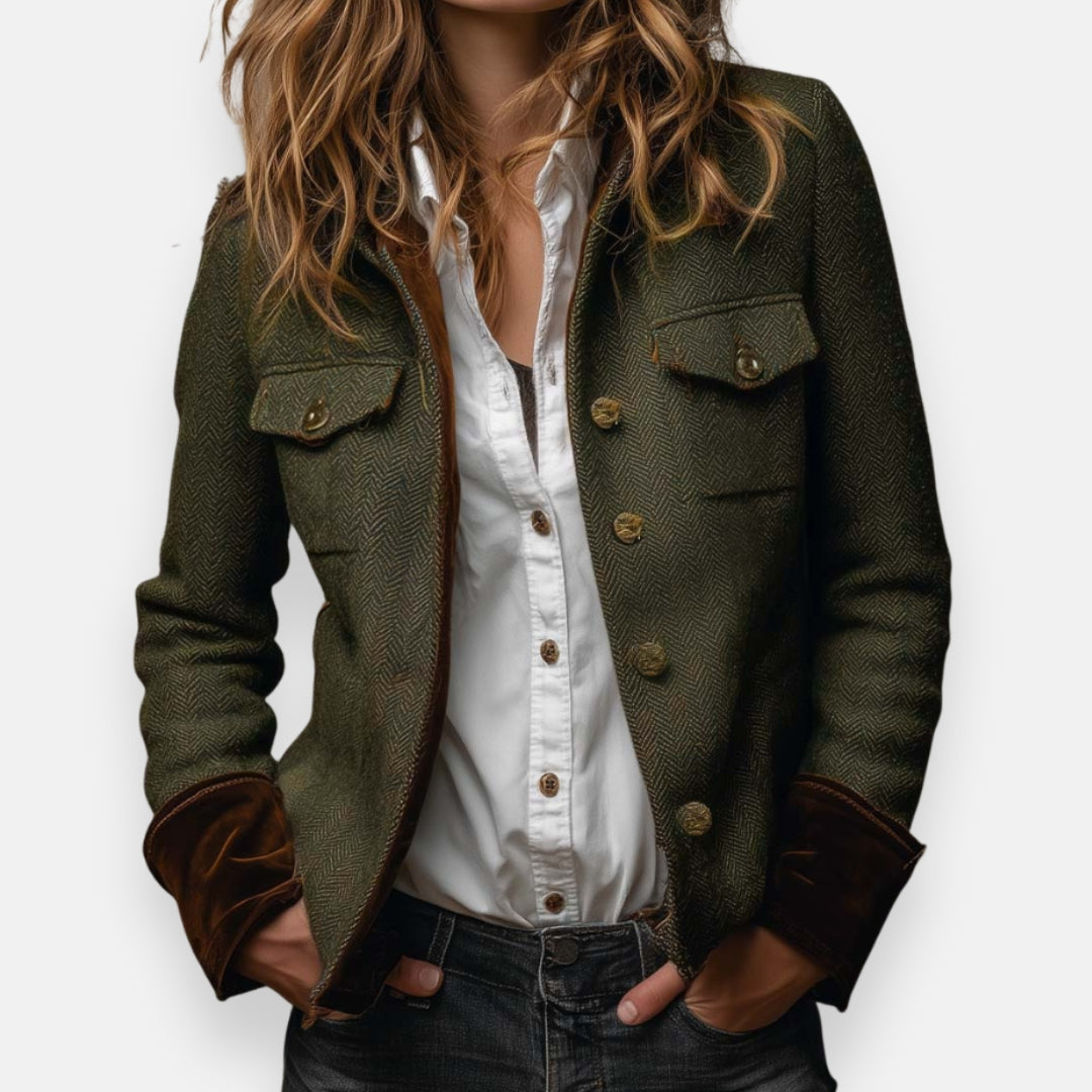 Theodora | Women'S Herringbone Tweed Jacket