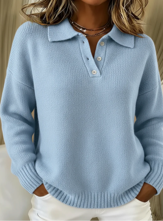 Olivia – Soft Knit Polo Sweater