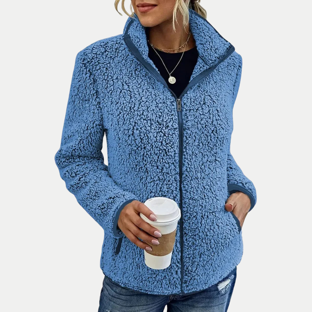Macie | Women's Fleece Jacket - Textured Surface Pattern
