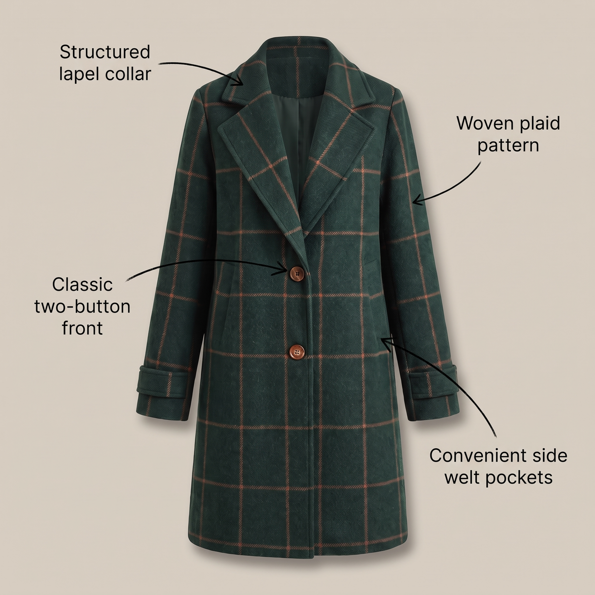 Coralie | Checkered Coat