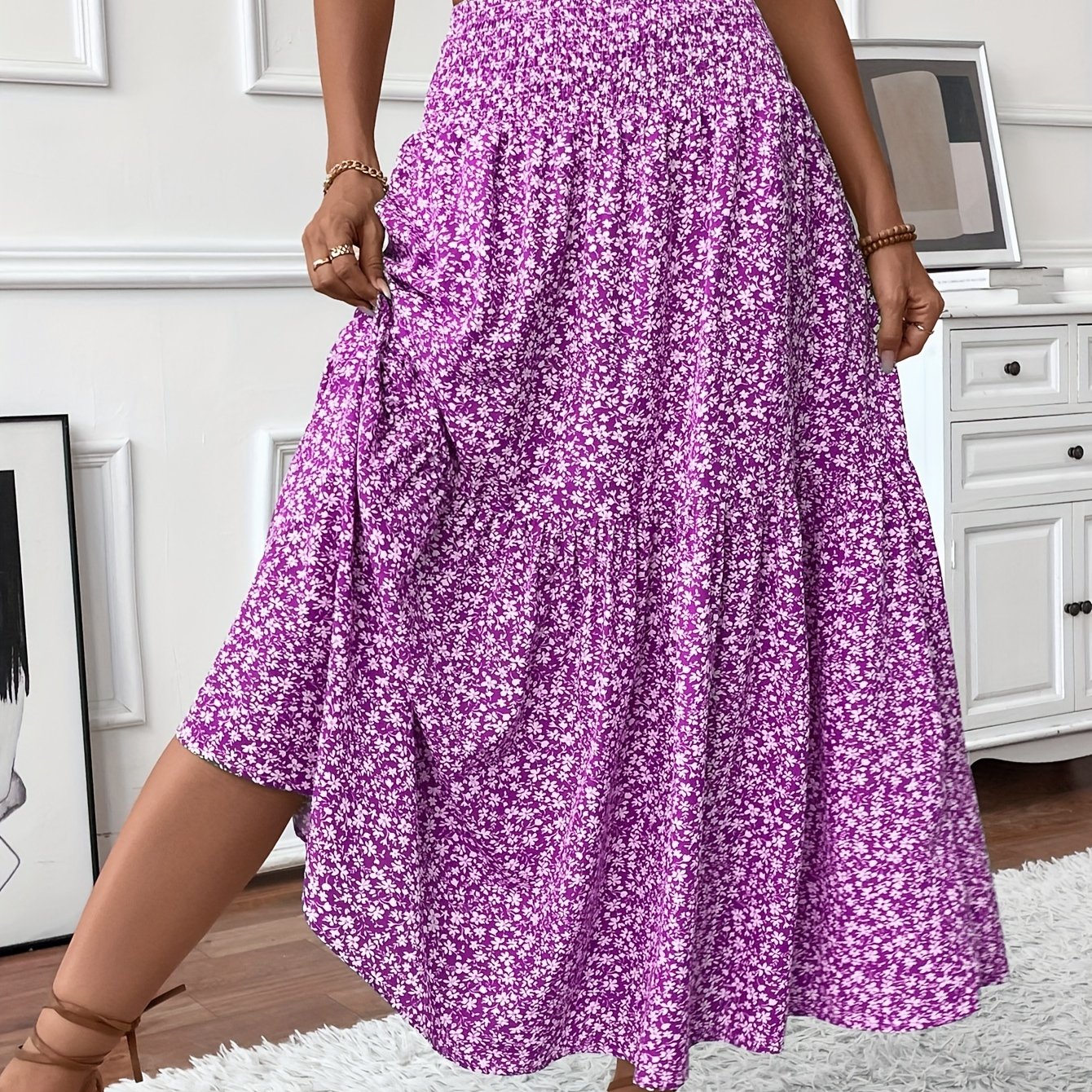 Elena | Floral Midi Skirt For Women