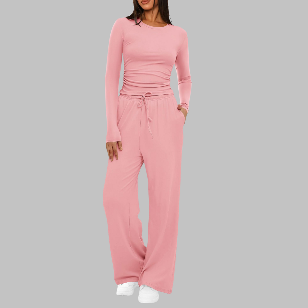 Alma | Women's Lounge Co Ord Set, Ruched Side Seams