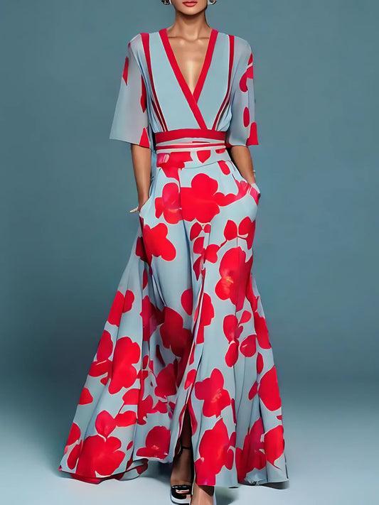 Elise - Elegant Floral Wrap Dress