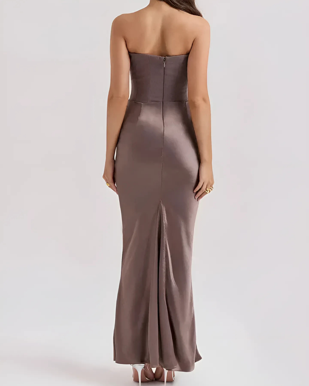 Victoria | Wedding Guest Strapless Draped Maxi Dress For Women