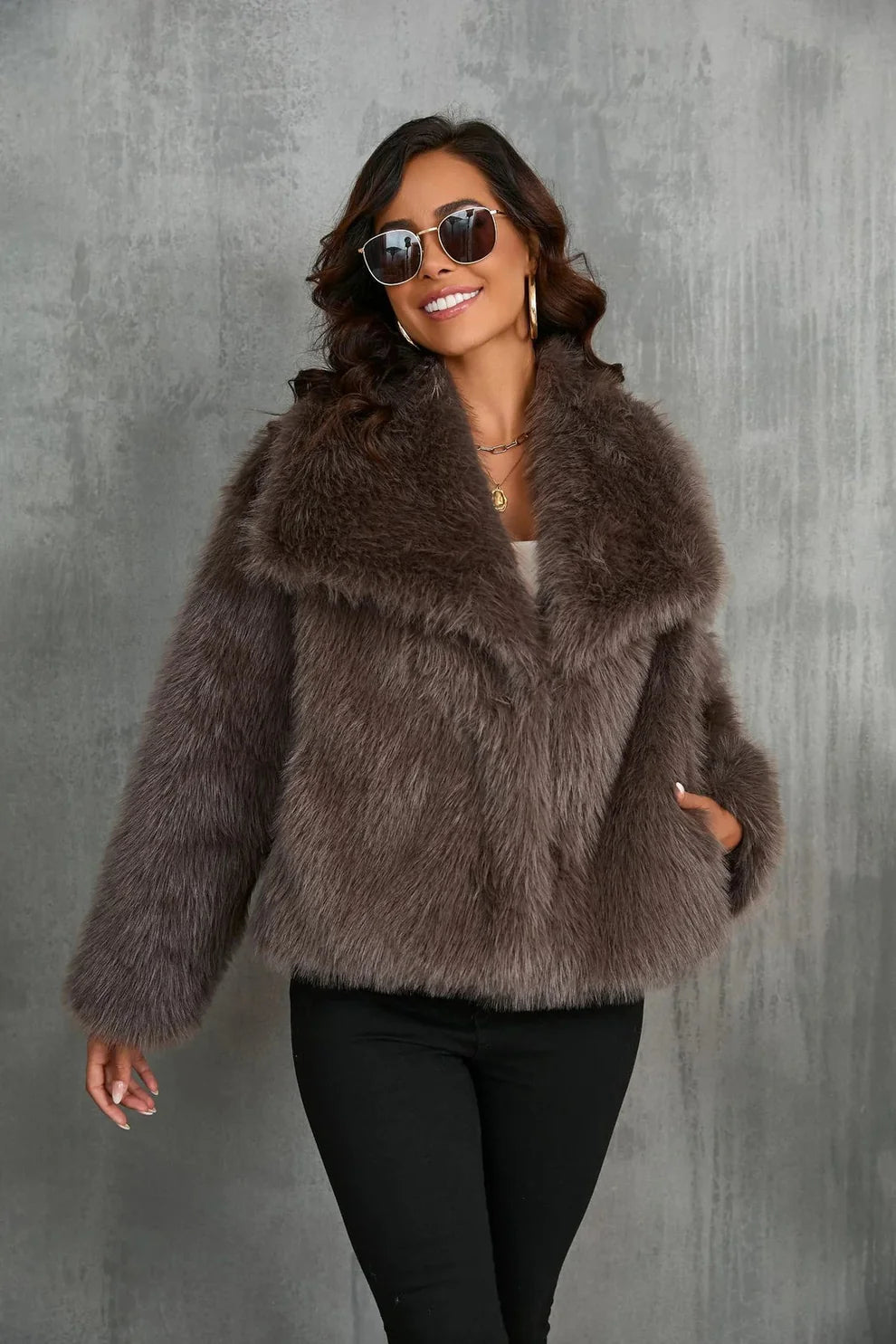 Macy - Synthetic Fur Coat