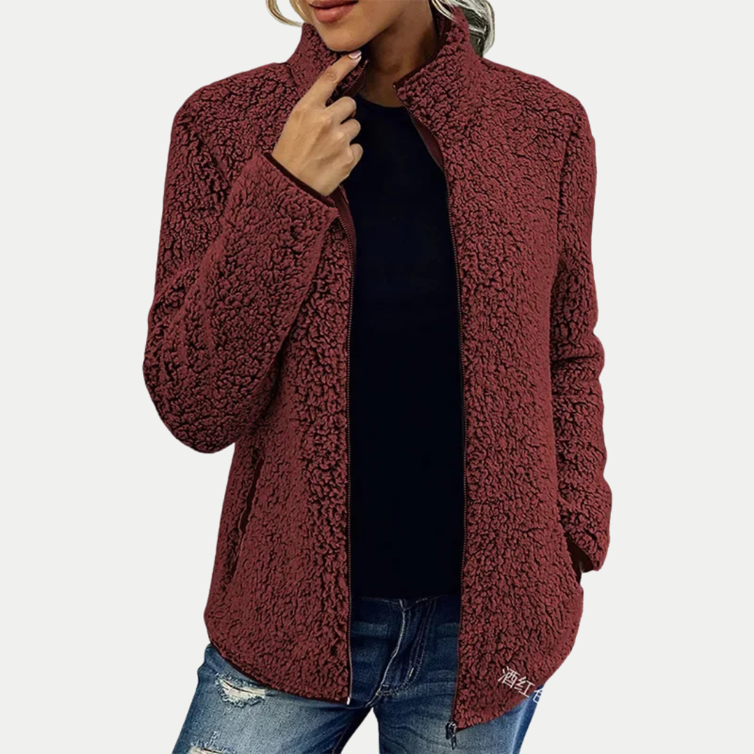 Macie | Women's Fleece Jacket - Textured Surface Pattern