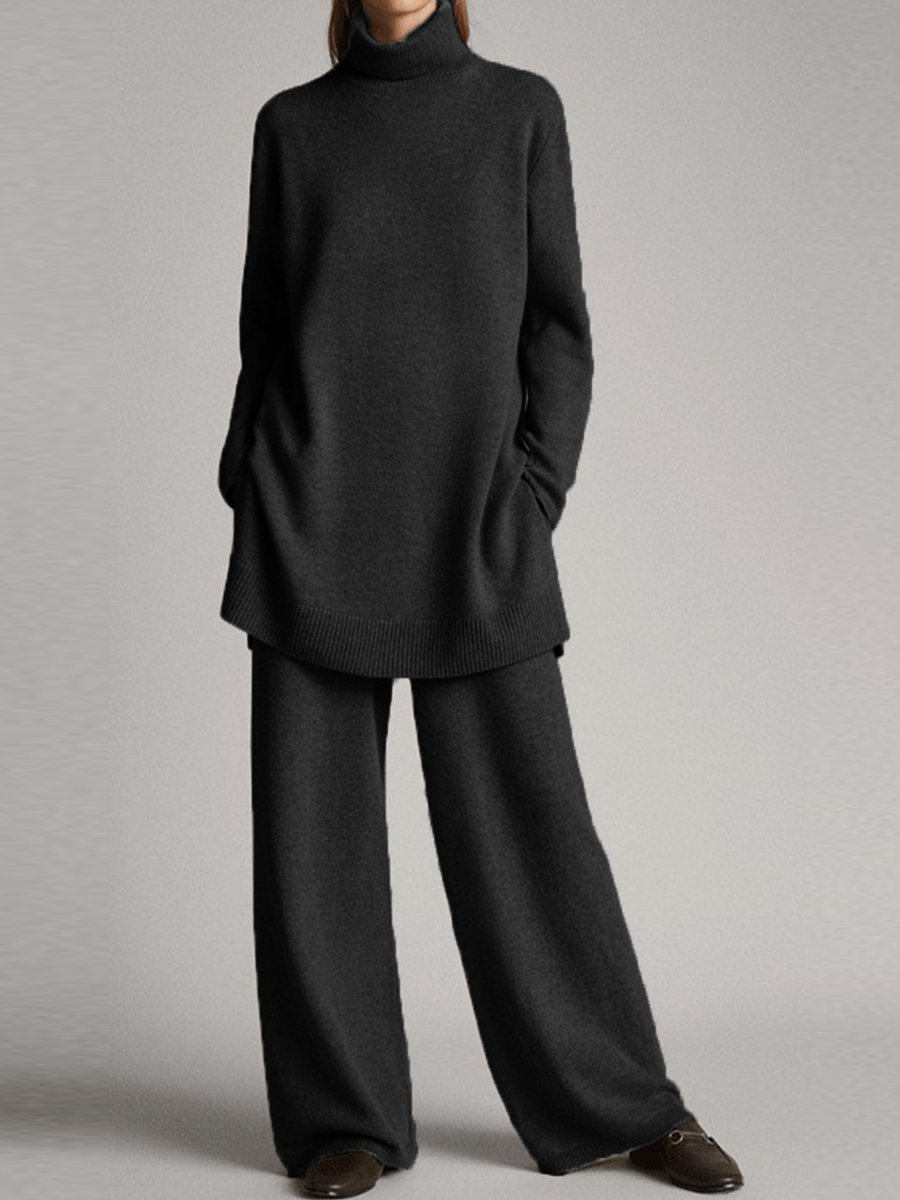 Elina | Oversized High Neck Knit Set