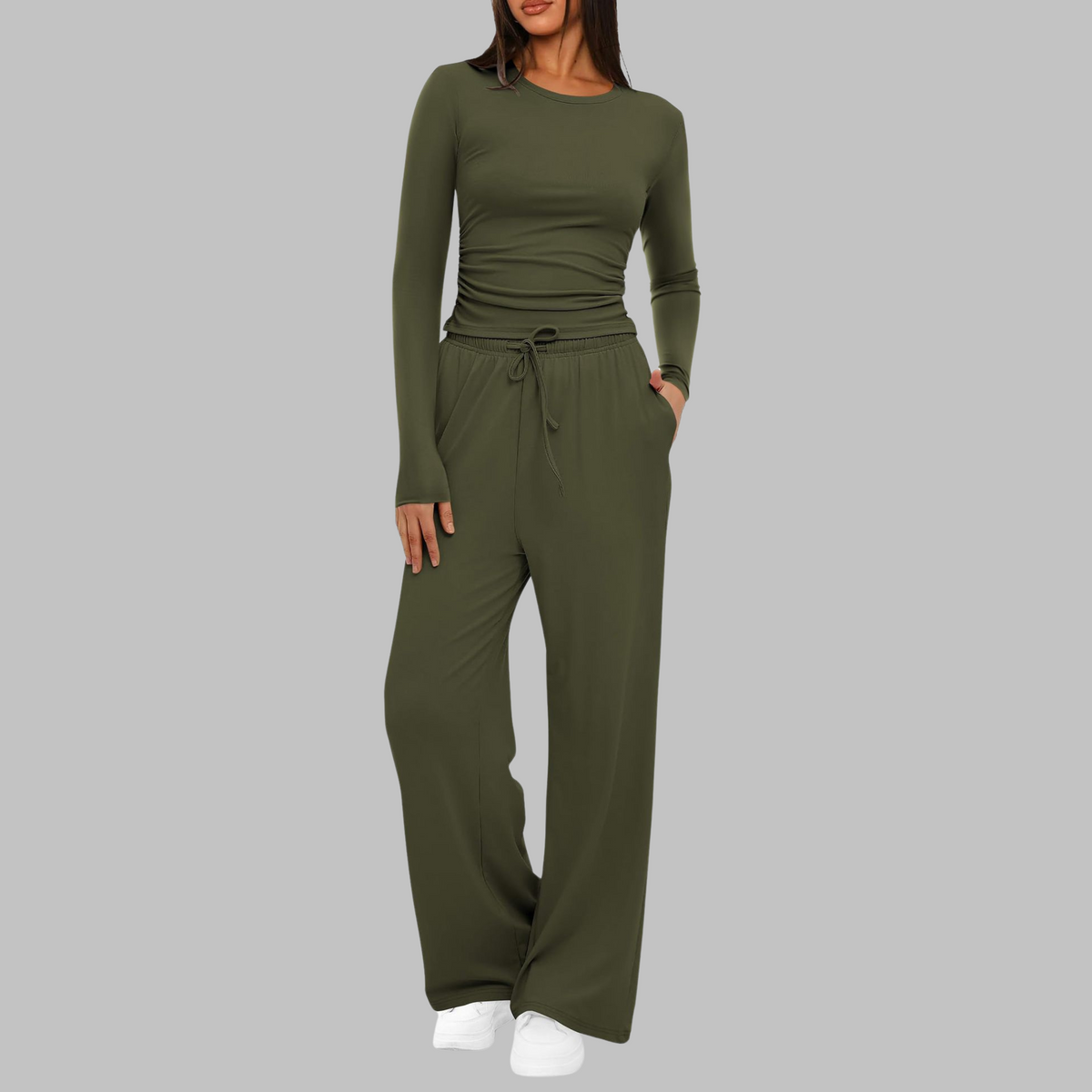 Alma | Women's Lounge Co Ord Set, Ruched Side Seams