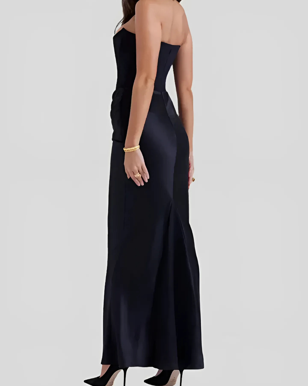 Victoria | Wedding Guest Strapless Draped Maxi Dress For Women