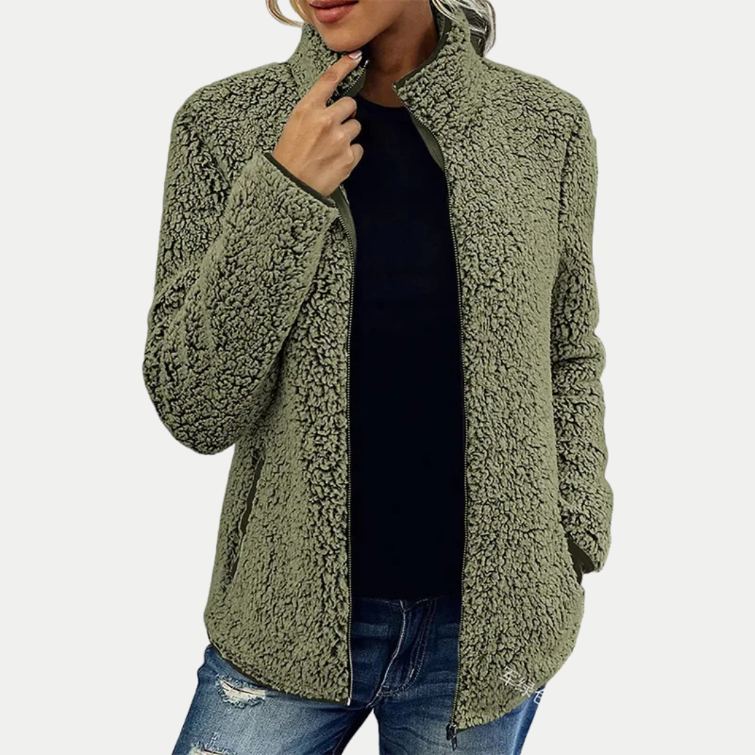 Macie | Women's Fleece Jacket - Textured Surface Pattern