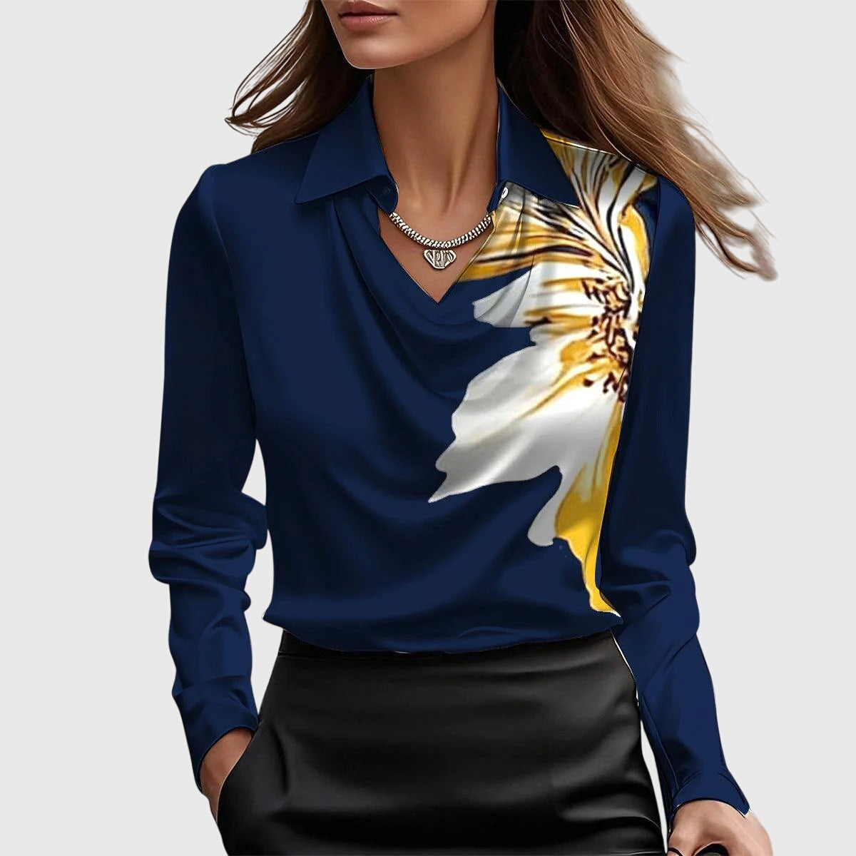 Brooklyn – Elegant Blouse in Shiny Satin
