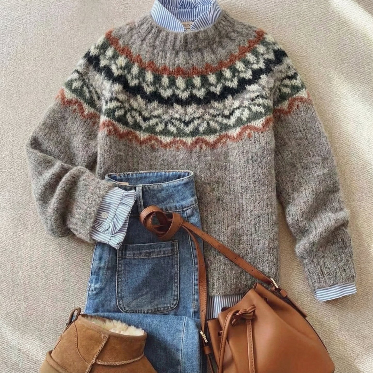 Maurine | Vintage Nordic Pattern Jumper