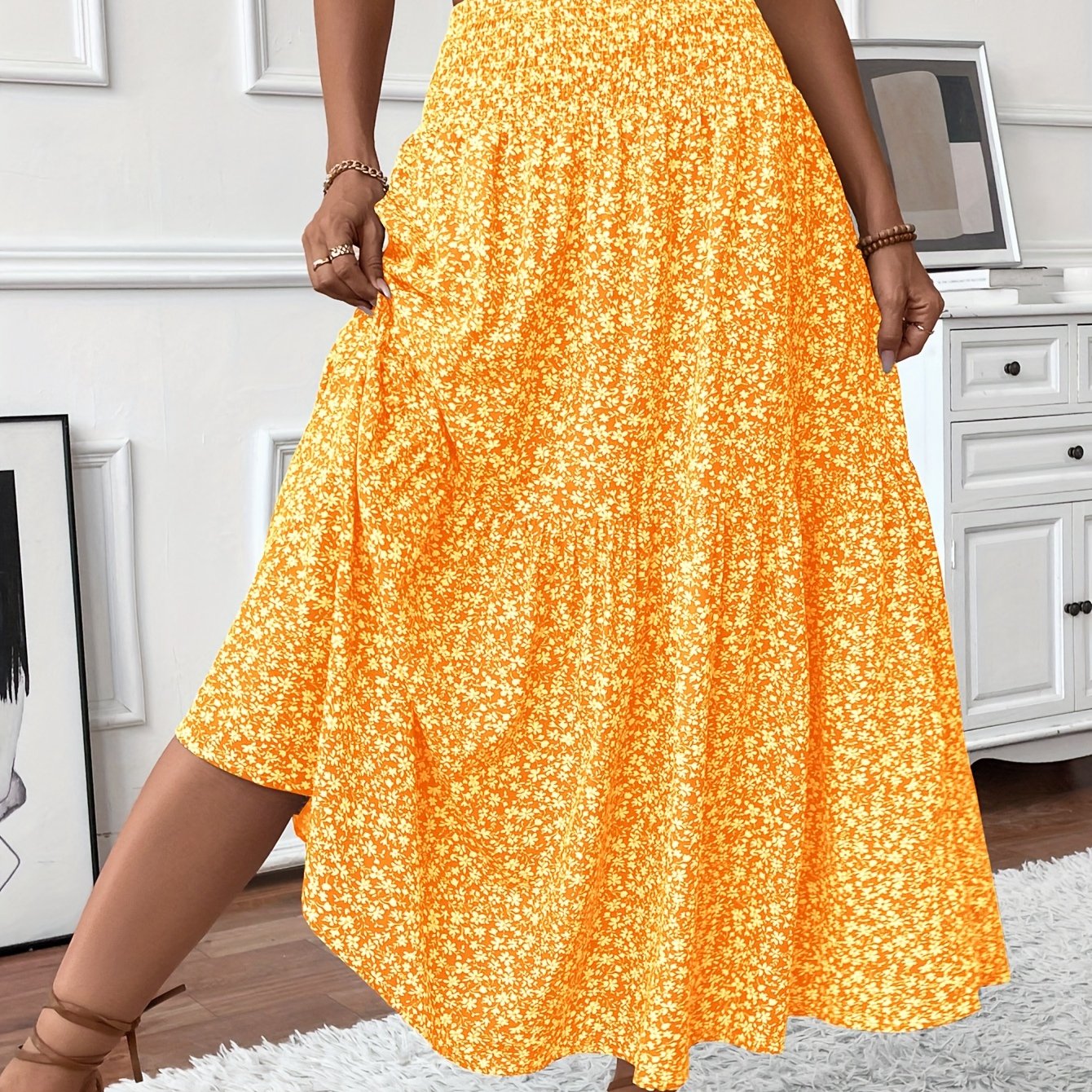 Elena | Floral Midi Skirt For Women