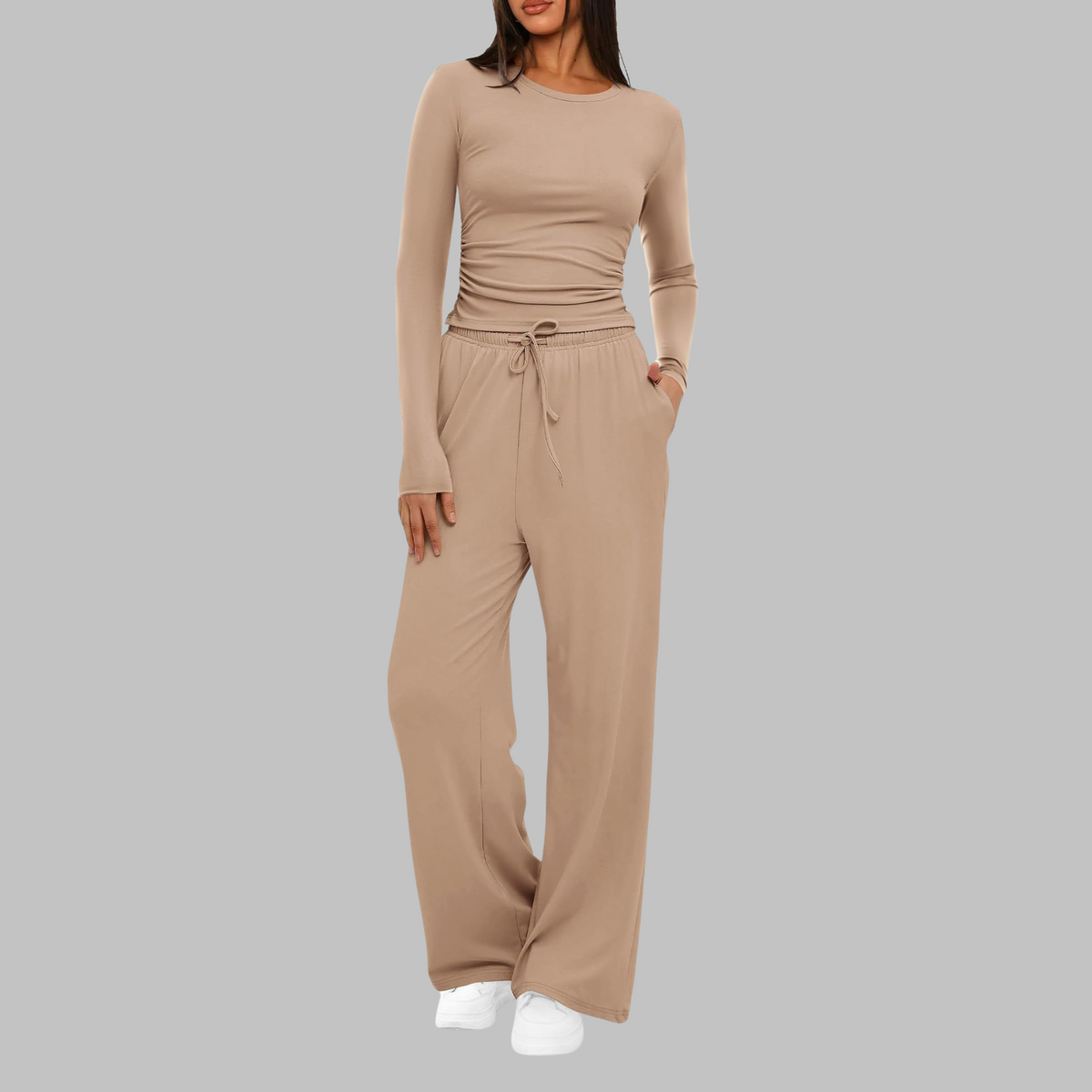 Alma | Women's Lounge Co Ord Set, Ruched Side Seams