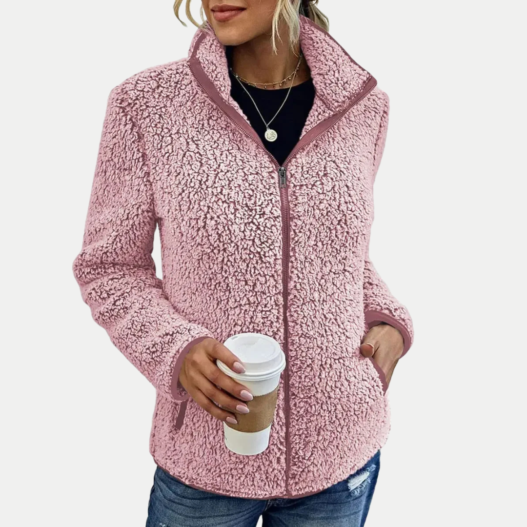 Macie | Women's Fleece Jacket - Textured Surface Pattern