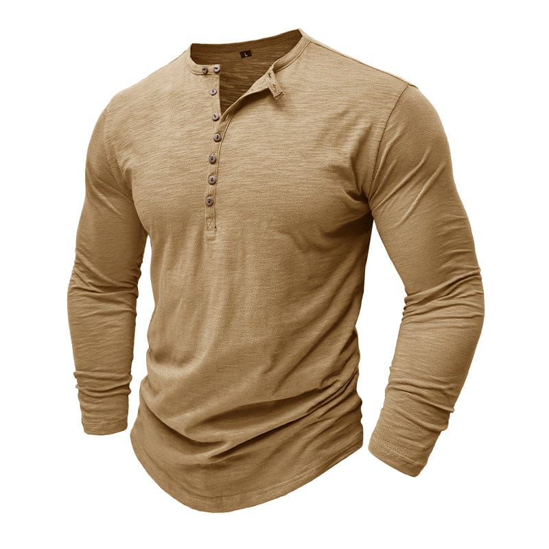 Adrien | Long Sleeve Buttoned Collar T Shirt For Men