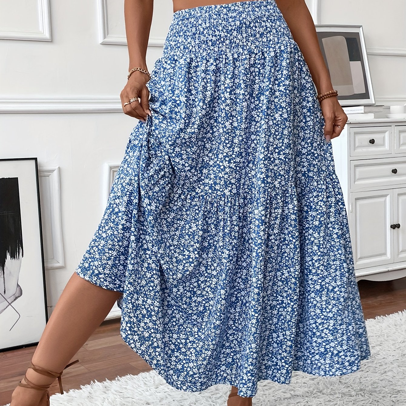 Elena | Floral Midi Skirt