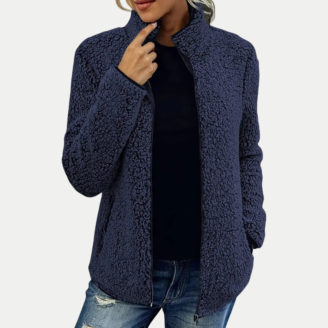 Macie | Women's Fleece Jacket - Textured Surface Pattern