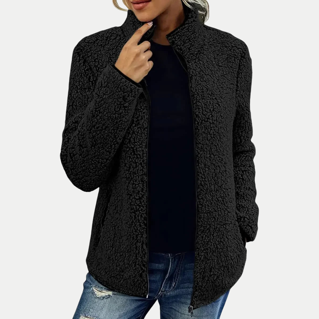 Macie | Women's Fleece Jacket - Textured Surface Pattern
