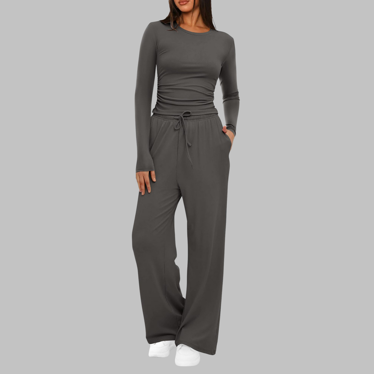 Alma | Women's Lounge Co Ord Set, Ruched Side Seams