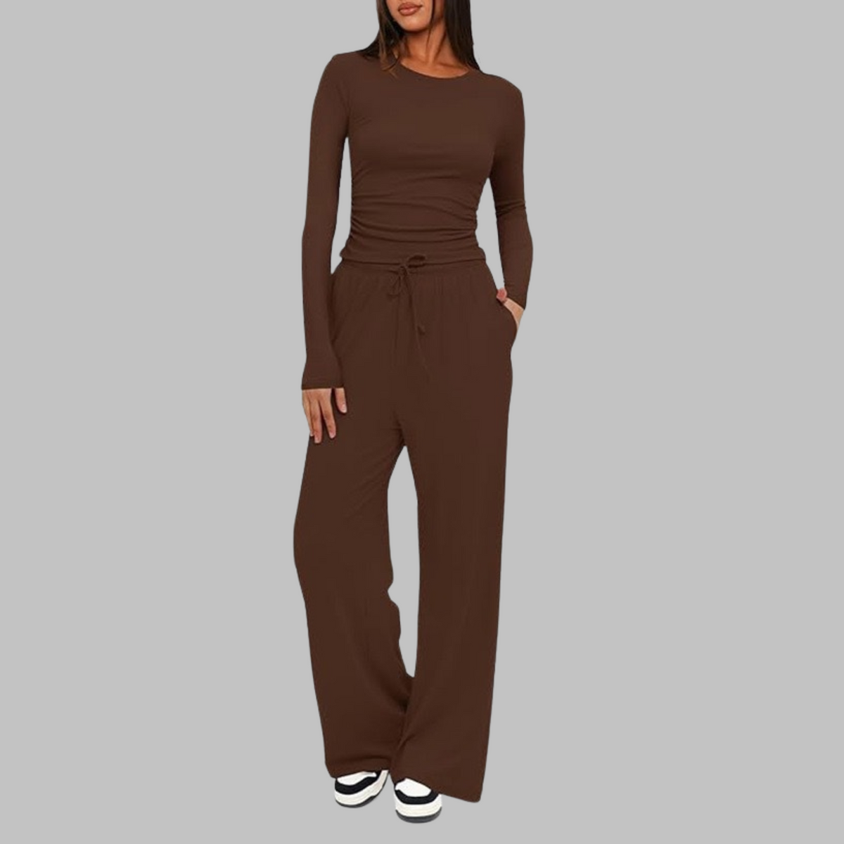 Alma | Women's Lounge Co Ord Set, Ruched Side Seams