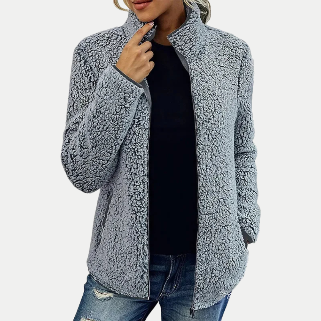 Macie | Women's Fleece Jacket - Textured Surface Pattern
