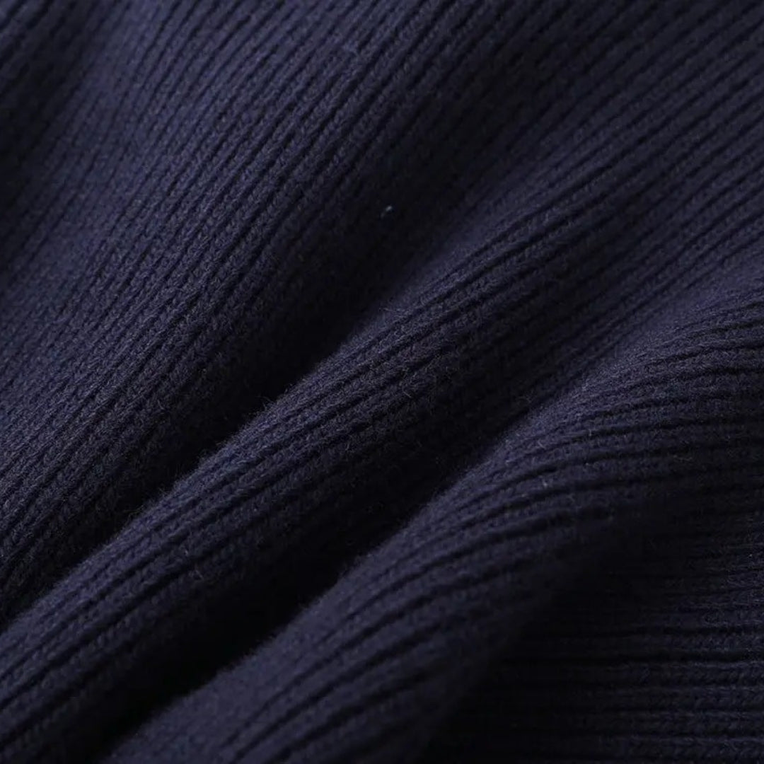 Isolde | Contrast Denim Trim Knit Cardigan