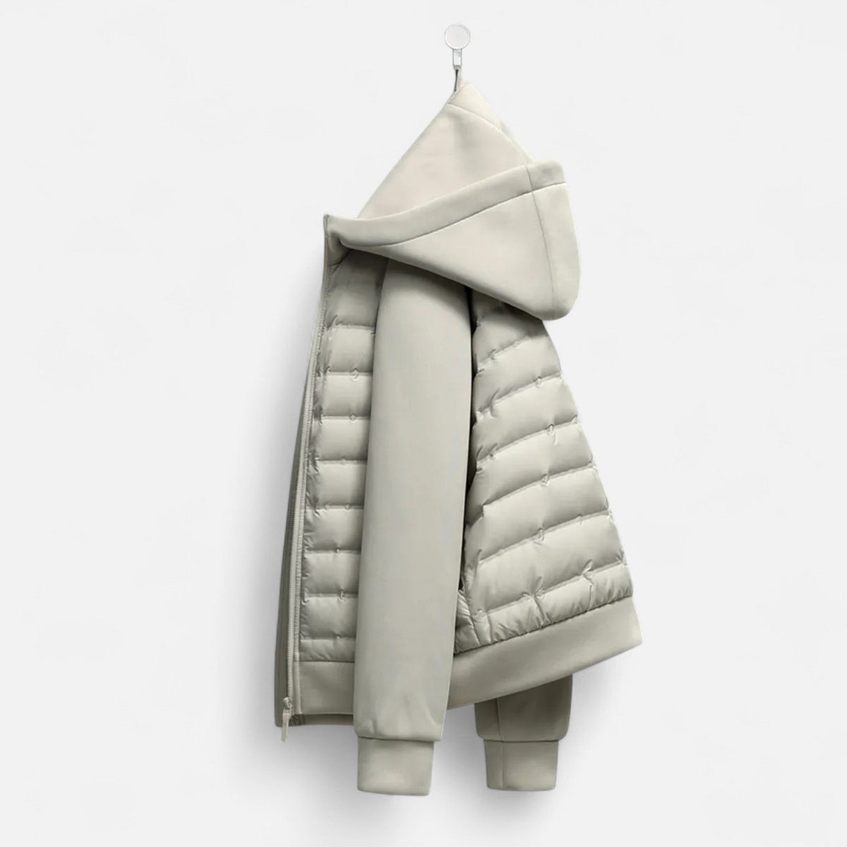 Montarello | Men's Hooded Down Jacket With Quilted Panels