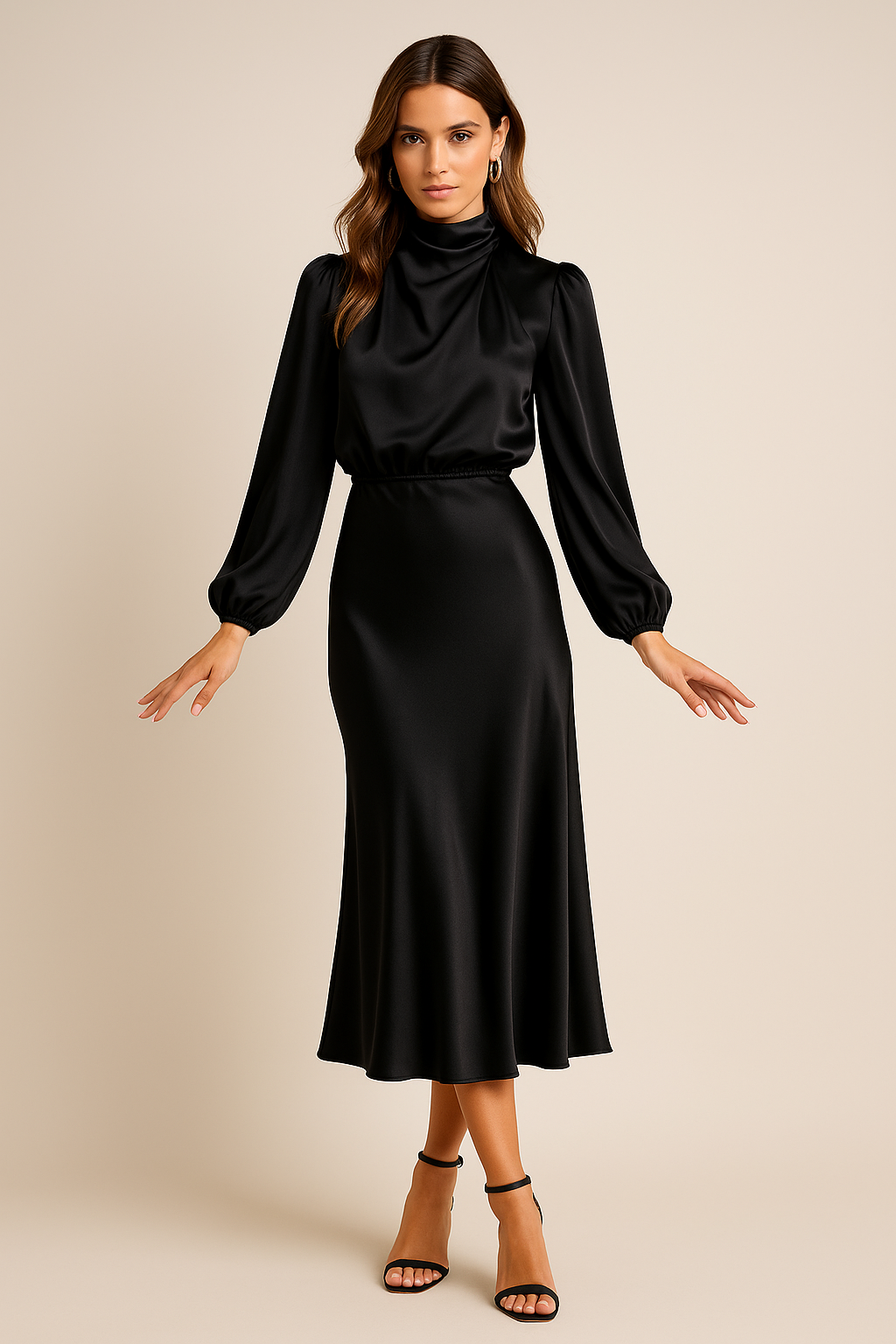 Kriz | High Waist Midi Dress