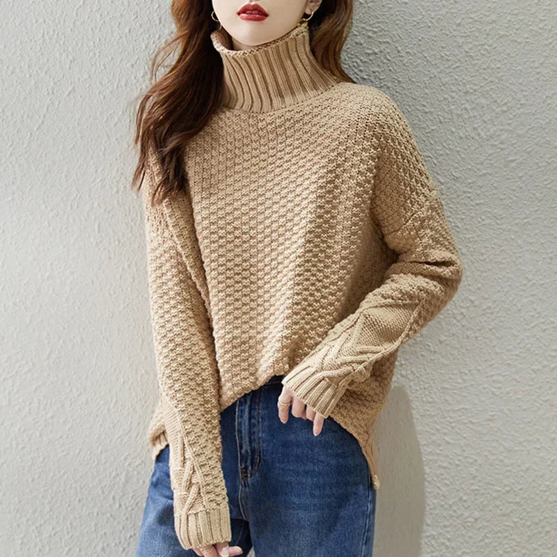Joanna | Women's Cable Knit Turtleneck Jumper