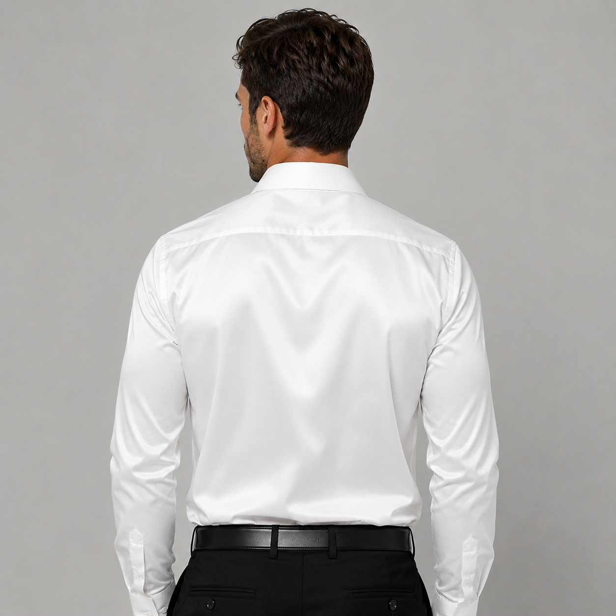 Maury | Men's Satin-Look Spread Collar Long-Sleeve Smart Casual Shirt