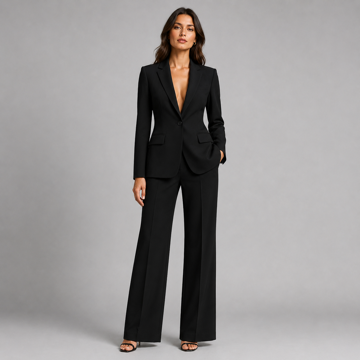 Audrey | Women's Tailored Blazer and Wide-Leg Trouser Suit Set
